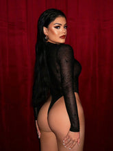 Halloween Black Spiderweb See-Through Lace-Up Bodysuithalloween Clothes